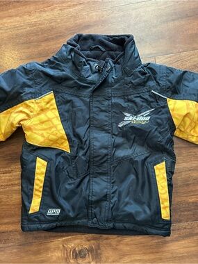 Kids Skidoo Black and Yellow Winter Puffer Jacket